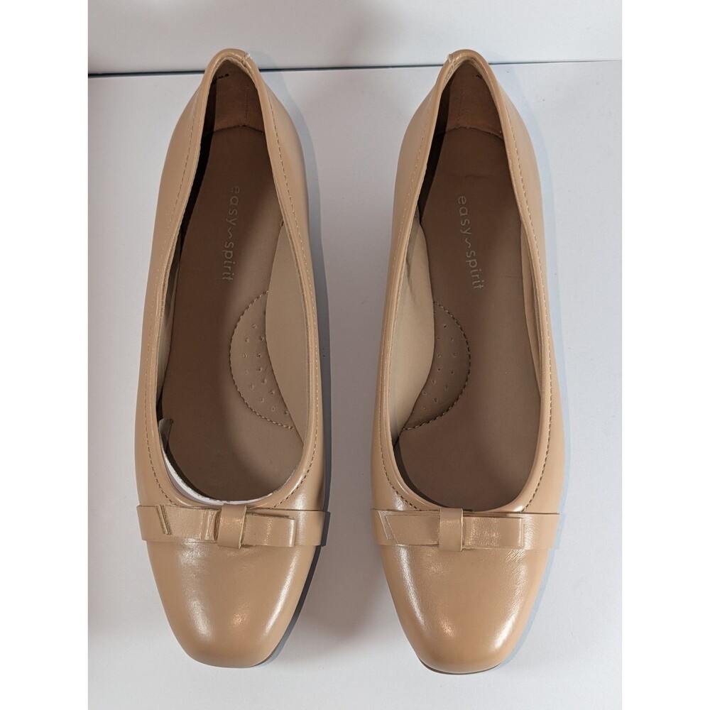 Easy Spirit Gerta e360 Tan Beige Bow Wedge Slip On Shoes Size 7M NIB - Picture 4 of 12
